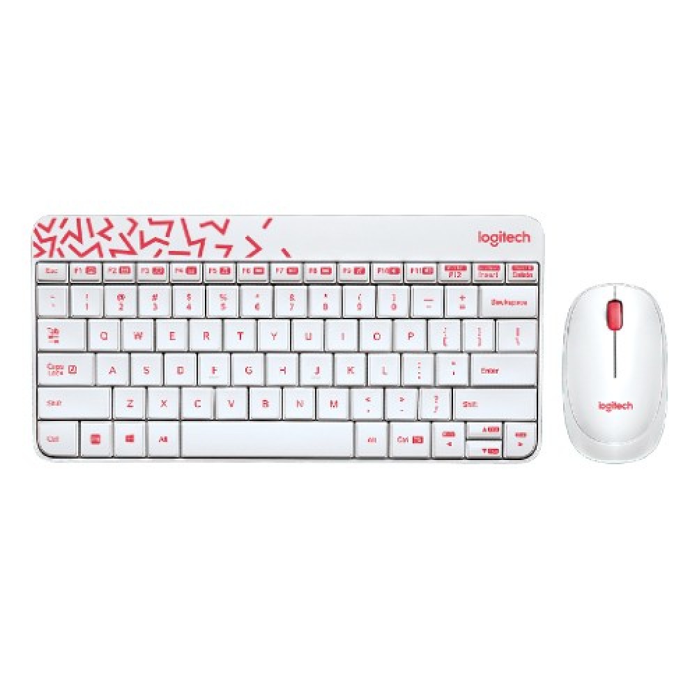 Bundling Keyboard  Mouse  Wireless Logitech MK240 White 